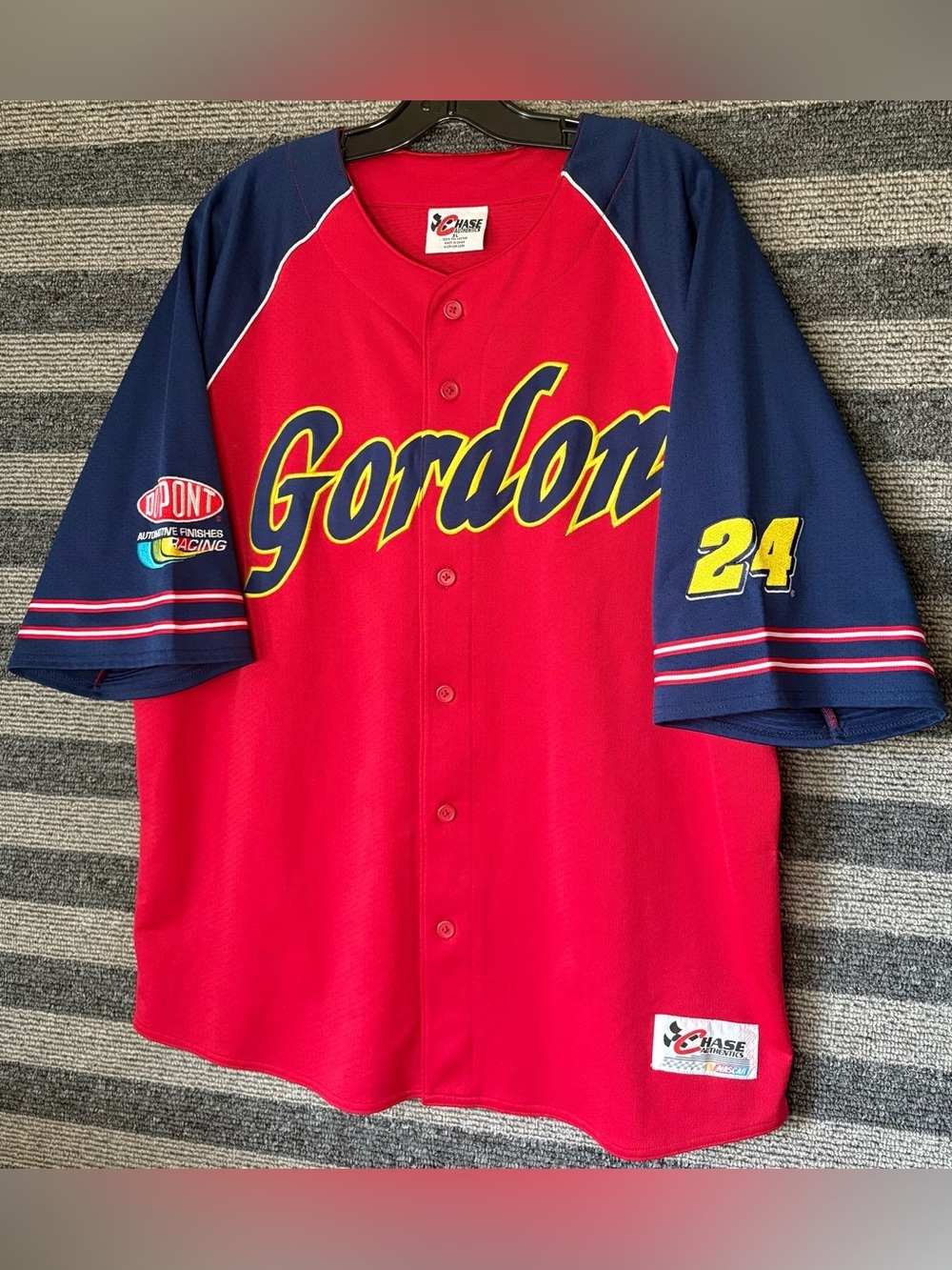 Vintage Y2K Chase Authentics Jeff Gordon DuPont Racing NASCAR Baseball Jersey XL